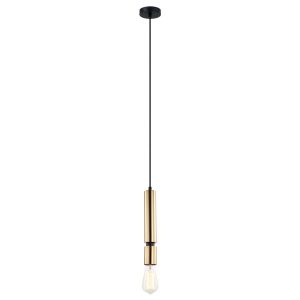 Lampa wisząca mosiądz-czarna Torla 1xE27x40W wym: 105,5x10x10 cm Italux 854342 Lampa wisząca mosiądz-czarna Torla 1xE27x40W wym: 105,5x10x10 cm Italux 854342