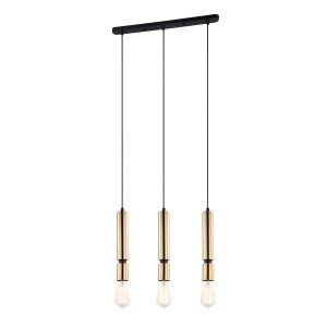 Lampa wisząca mosiądz-czarna Torla 3xE27x40W wym: 105x49x5 cm Italux 854564 Lampa wisząca mosiądz-czarna Torla 3xE27x40W wym: 105x49x5 cm Italux 854564