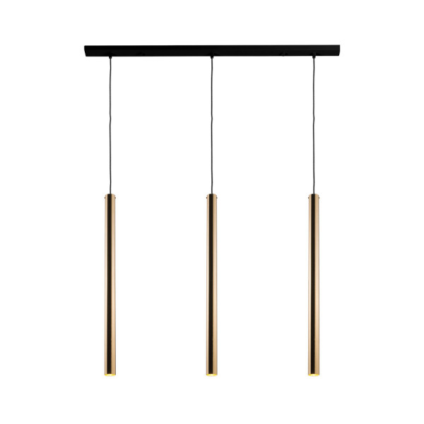 Lampa wisząca mosiądz polerowano-czarna AKADI 3xGU10x4W Amplex 846465