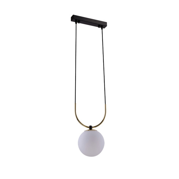 Lampa wisząca mosiądz polerowano-czarna-biała BALOS 1xE14x8W Amplex 846550