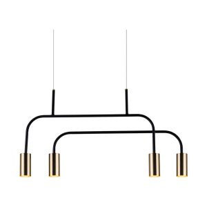 Lampa wisząca mosiądz polerowano-czarna VAI 4xGU10x4W Amplex 847939 Lampa wisząca mosiądz polerowano-czarna VAI 4xGU10x4W Amplex 847939