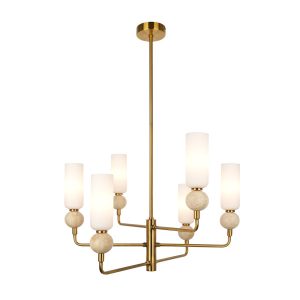 Lampa wisząca mosiądz SANTOS 6xG9x40W wym: 80x55x55 cm Italux 835937 Lampa wisząca mosiądz SANTOS 6xG9x40W wym: 80x55x55 cm Italux 835937