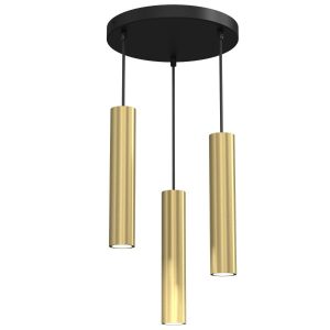 Lampa wisząca mosiądz szczotkowana-czarna Raito 3xGU10x8W Luminex 845954 Lampa wisząca mosiądz szczotkowana-czarna Raito 3xGU10x8W Luminex 845954
