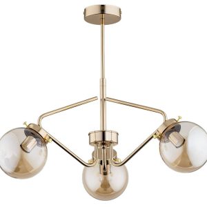 Lampa wisząca mosiądz-złota BARSUM 3xE14x40W wym: 48x56x56 cm Alfa 845164 Lampa wisząca mosiądz-złota BARSUM 3xE14x40W wym: 48x56x56 cm Alfa 845164