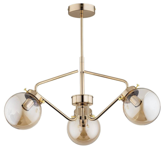 Lampa wisząca mosiądz-złota BARSUM 3xE14x40W wym: 48x56x56 cm Alfa 845164