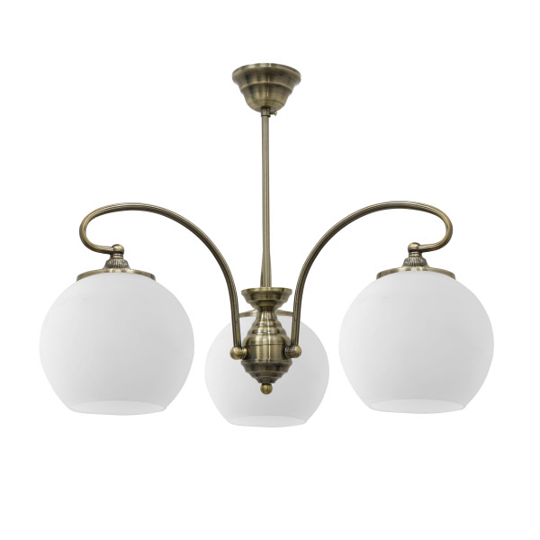 Lampa wisząca mosiężno-biała ORBIT 3xE27x60W wym: 40x51x51 cm Candellux 924501