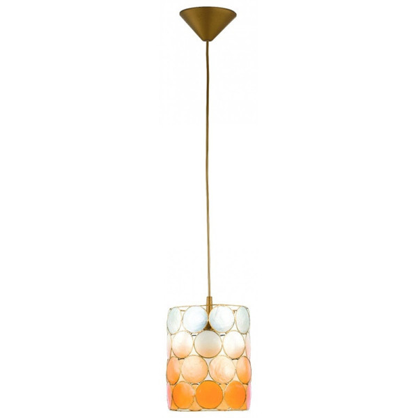 Lampa wisząca mosiężno-biała-pomarańczowa CIRCOLO 1xE27x15W Alfa 854166