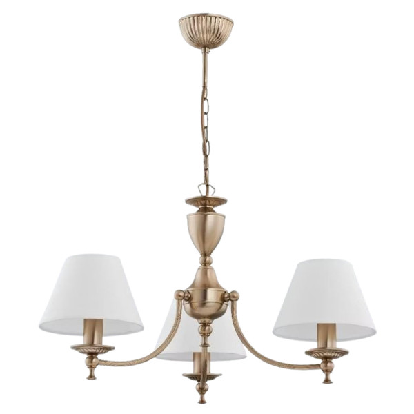 Lampa wisząca mosiężno-biała SOFIA 3xE14x10W wym: 64x40,8x40,8 cm Alfa 854427