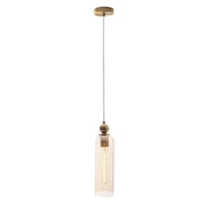 Lampa wisząca mosiężno-bursztynowa CAMPANILA 1xE27x40W Maxlight 854745 Lampa wisząca mosiężno-bursztynowa CAMPANILA 1xE27x40W Maxlight 854745