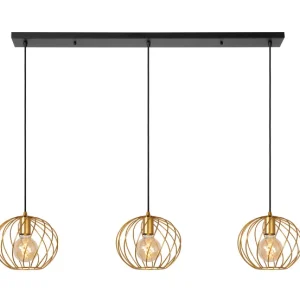 Lampa wisząca mosiężno-złota DANZA 3xE27x40W wym: 155x130x25 cm Lucide 850231 Lampa wisząca mosiężno-złota DANZA 3xE27x40W wym: 155x130x25 cm Lucide 850231