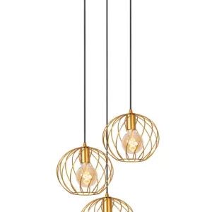 Lampa wisząca mosiężno-złota DANZA 3xE27x40W wym: 155x50x50 cm Lucide 850330 Lampa wisząca mosiężno-złota DANZA 3xE27x40W wym: 155x50x50 cm Lucide 850330