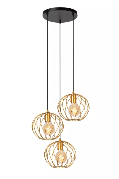 Lampa wisząca mosiężno-złota DANZA 3xE27x40W wym: 155x50x50 cm Lucide 850330