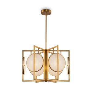 Lampa wisząca mosiężno-złota MARMO 6xE14x40W wym: 79×51,7×51,7 cm Maytoni 852015 Lampa wisząca mosiężno-złota MARMO 6xE14x40W wym: 79×51,7×51,7 cm Maytoni 852015