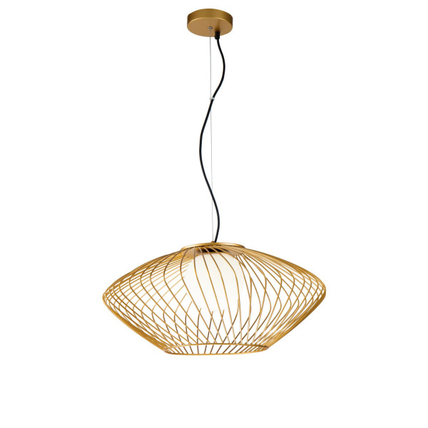 Lampa wisząca mosiężno-złota PLEC 1xE27x60W wym: 177x52x52 cm Maytoni 852112