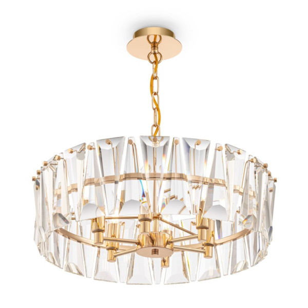 Lampa wisząca mosiężno-złota PUNTES 6xE14x60W Maytoni 852131