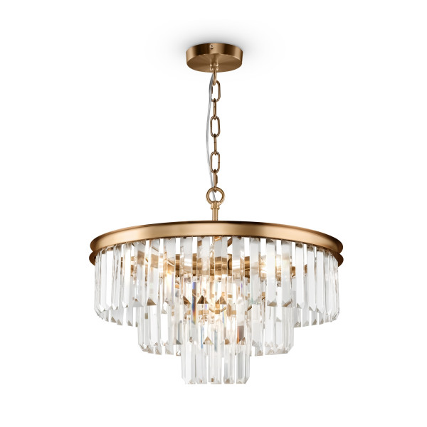 Lampa wisząca mosiężno-złota REVERO 7xE14x40W wym: 115x50x50 cm Maytoni 852316
