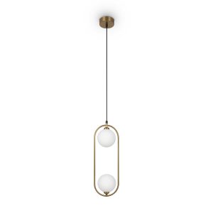 Lampa wisząca mosiężno-złota RING 2xG9x25W wym: 204x12x17 cm Maytoni 854592 Lampa wisząca mosiężno-złota RING 2xG9x25W wym: 204x12x17 cm Maytoni 854592