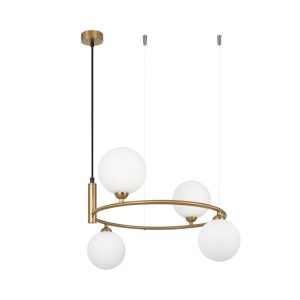 Lampa wisząca mosiężno-złota RING 4xG9x25W wym: 178x39x39 cm Maytoni 854286 Lampa wisząca mosiężno-złota RING 4xG9x25W wym: 178x39x39 cm Maytoni 854286