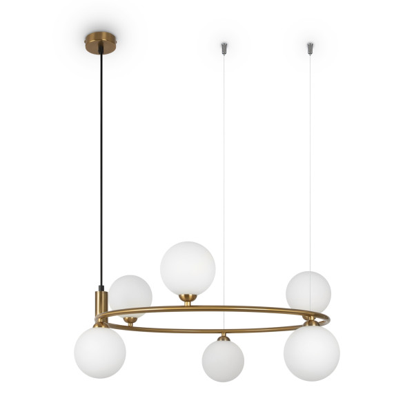 Lampa wisząca mosiężno-złota RING 6xG9x25W wym: 178x58x65 cm Maytoni 230826