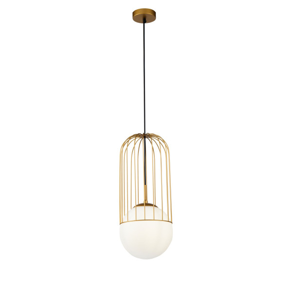 Lampa wisząca mosiężno-złota TELFORD 1xE27x60W wym: 176x20x20 cm Maytoni 852217