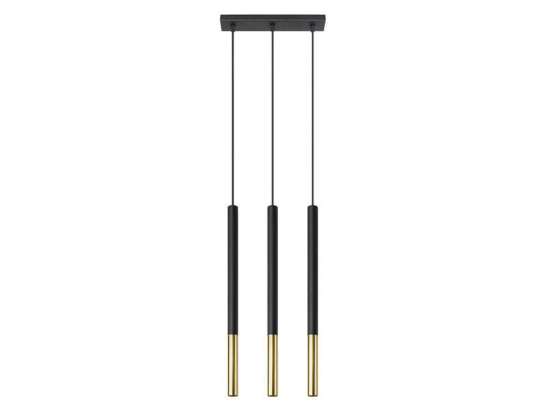 Lampa wisząca Mozaica 3-punktowa stalowa czarno-złota 39238