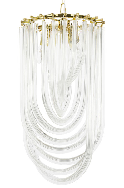Lampa wisząca MURANO L złota - szkło, metal 148483