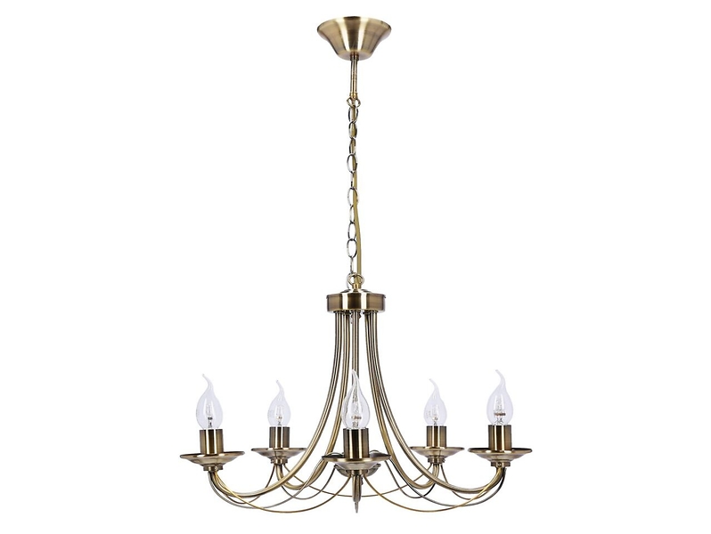 Lampa wisząca Muza 5-punktowa metalowa złota 195397