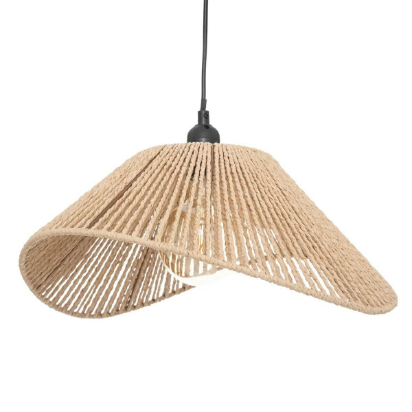 Lampa wisząca Myha beżowa 17x45 cm sufitowa pleciona 931892