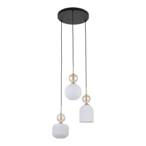 Lampa Wisząca Na Kole Tk Lighting Sophia Koniakowe Kulki Klosz Ryflowane 994305