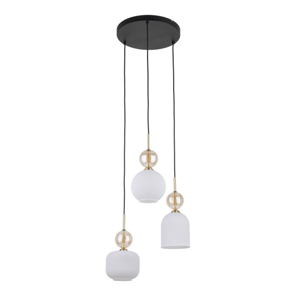 Lampa Wisząca Na Kole Tk Lighting Sophia Koniakowe Kulki Klosz Ryflowane 994305