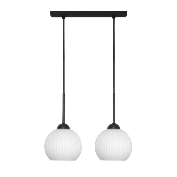 Lampa wisząca nad stół EDYLIT białe kule czarna listwa 2xE27 FIONA 14-988 1048828