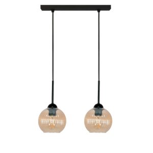 Lampa wisząca nad stół EDYLIT bursztynowe klosze loft 2xE27 PION 15-038 1048993
