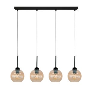 Lampa wisząca nad stół EDYLIT bursztynowy klosz loft 4xE27 PION 15-031 1048838