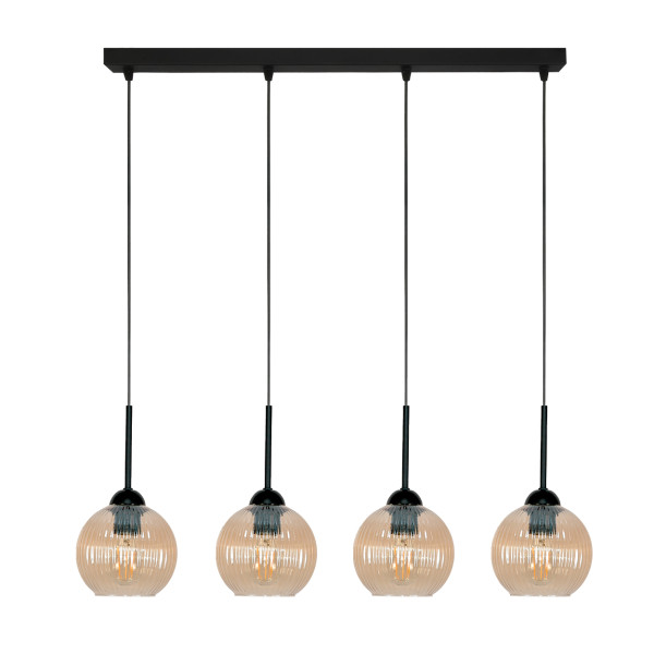 Lampa wisząca nad stół EDYLIT bursztynowy klosz loft 4xE27 PION 15-031 1048838
