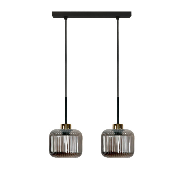 Lampa wisząca nad stół EDYLIT grafitowy klosz loft 2xE27 KORN 14-978 1048967