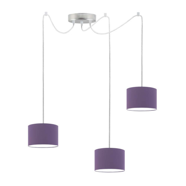 Lampa wisząca nad stół WAIKIKI W3 Stal Szczotkowana - Fioletowy 879948