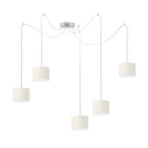 Lampa wisząca nad stół WAIKIKI W5 Stal Szczotkowana – Ecru 883623 Lampa wisząca nad stół WAIKIKI W5 Stal Szczotkowana – Ecru 883623
