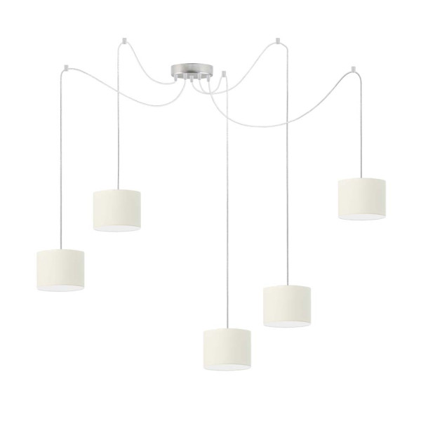Lampa wisząca nad stół WAIKIKI W5 Stal Szczotkowana - Ecru 883623