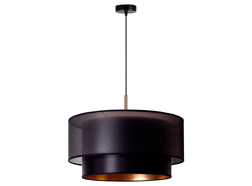 Lampa wisząca Nantes tkaninowa czarno-złota 334427