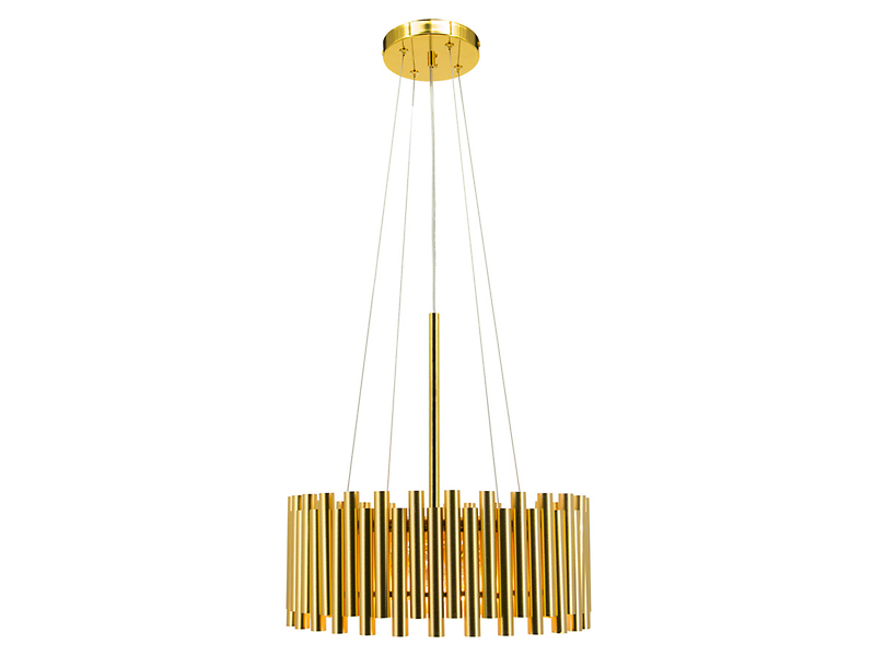 Lampa wisząca Narni 4-punktowa metalowa złota 266285