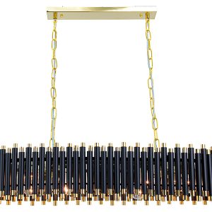 Lampa wisząca Narni 8-punktowa metalowa czarno-złota 266289 Lampa wisząca Narni 8-punktowa metalowa czarno-złota 266289