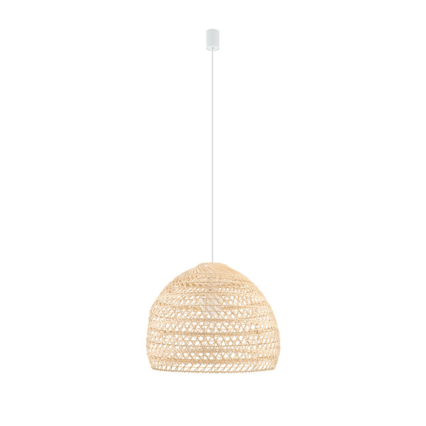 Lampa wisząca naturalne drewno-biała BOHO M 1xE27x25W Nowodvorski 846194
