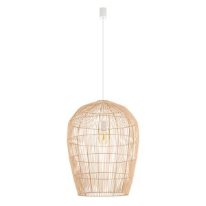 Lampa wisząca naturalne drewno-biała HAITI L 1xE27x25W Nowodvorski 846590