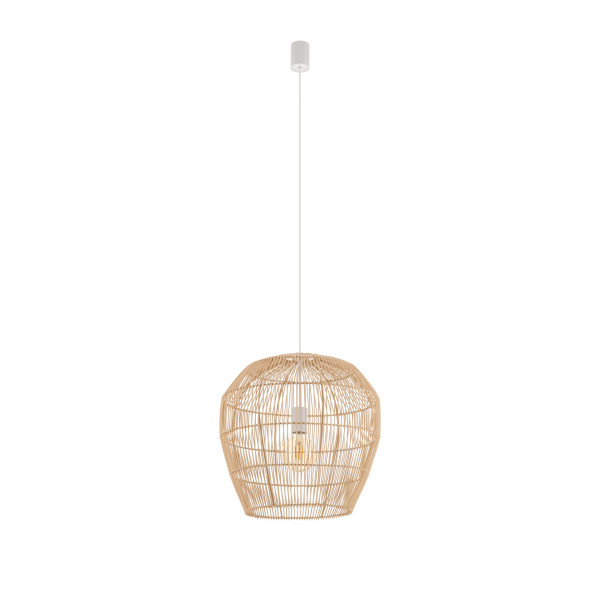 Lampa wisząca naturalne drewno-biała HAITI S 1xE27x25W Nowodvorski 845327