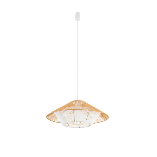 Lampa wisząca naturalne drewno-biała JAPANDI M 1xE27x25W Nowodvorski 845333