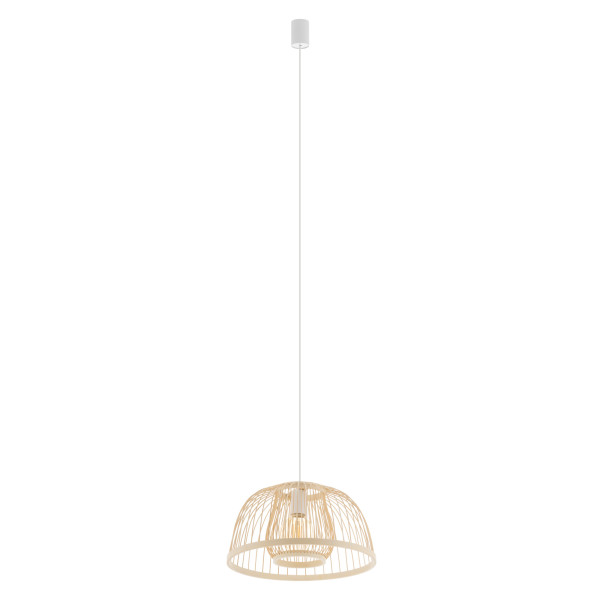 Lampa wisząca naturalne drewno-biała KRABI 1xE27x25W Nowodvorski 854502