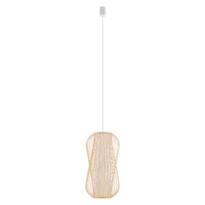 Lampa wisząca naturalne drewno-biała PUKET L 1xE27x25W Nowodvorski 845296