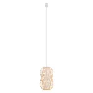 Lampa wisząca naturalne drewno-biała PUKET M 1xE27x25W Nowodvorski 845896