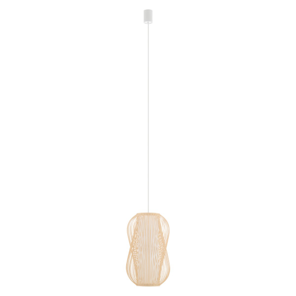 Lampa wisząca naturalne drewno-biała PUKET M 1xE27x25W Nowodvorski 845896