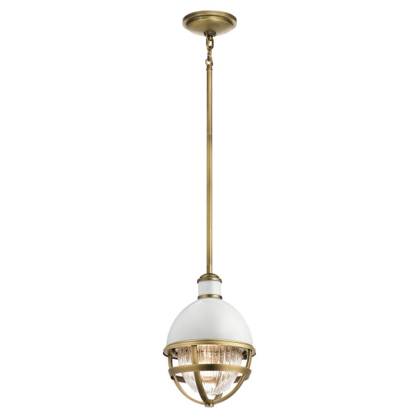 Lampa wisząca naturalny mosiądz-biel Tollis 1xE27x40W Quintiesse 849483